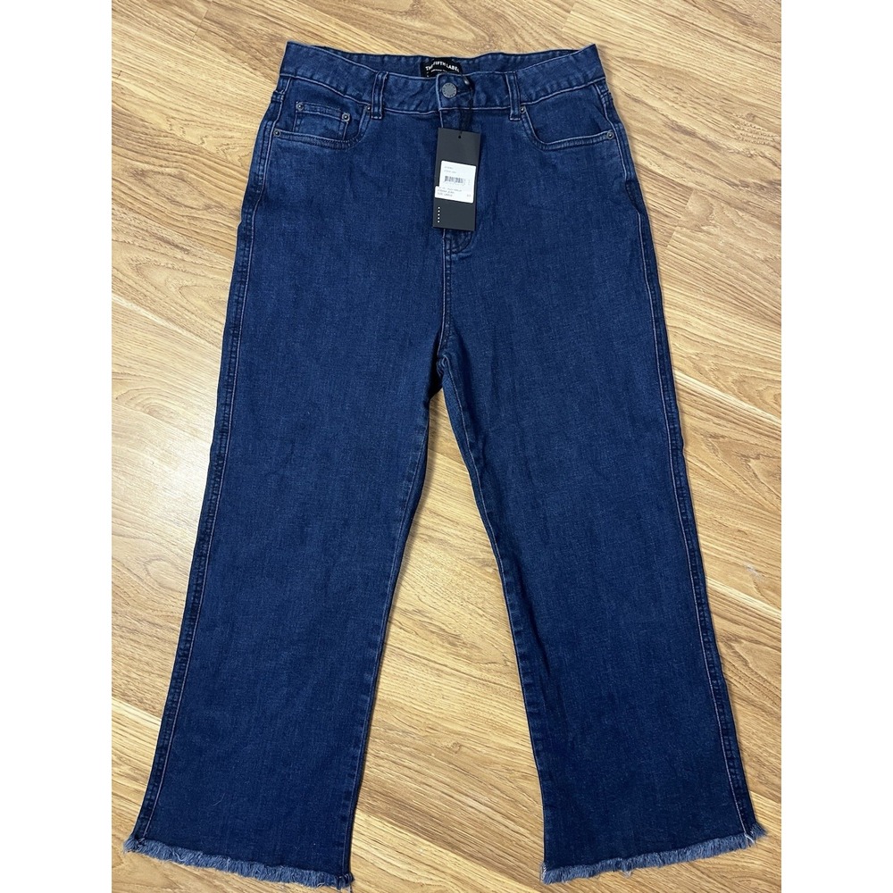 The Fifth Label Jeans Size Large The Zodiac Boot Cut Dark Wash Raw Hem New